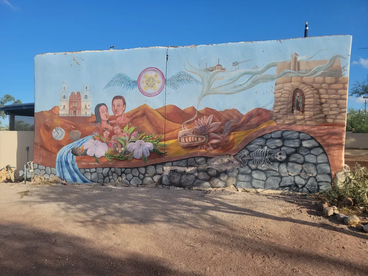 Mural at Rosendo S. Perez Park in Barrio Viejo, Tucson, Arizona